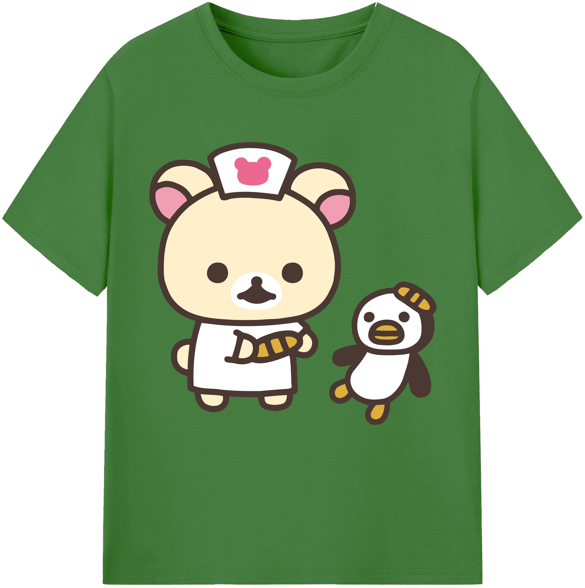 （画像用） リラックマ リラックマ キイロイトリ Rilakkuma Korilakkuma Kiiroitori レディースカジュアルプリントTシャツ（綿100％）